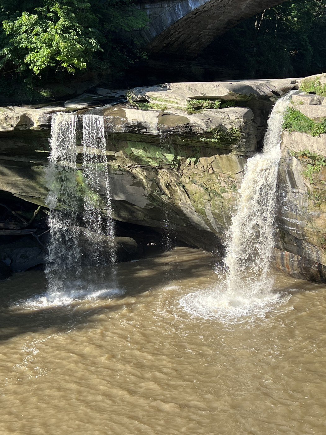 A waterfall on a hike with a friend, June 2022.