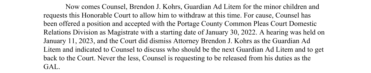 Motion to withdraw excerpt