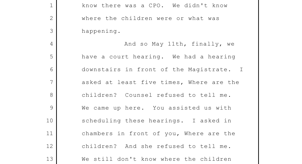 Transcript page 11, May 20, 2022 hearing