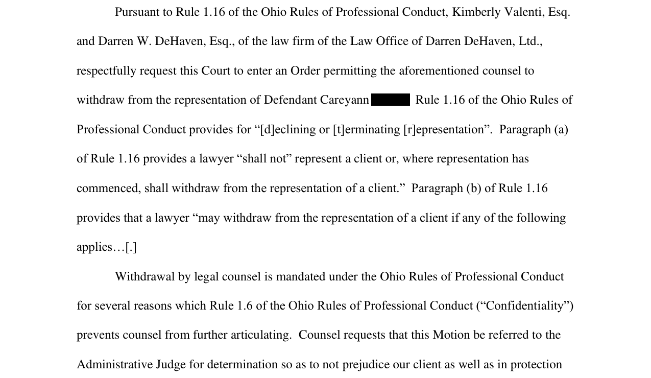 Motion to withdraw page 1 excerpt